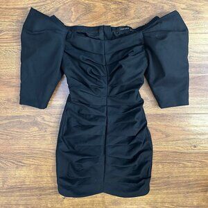 Iorane ruched mini dress puff sleeves